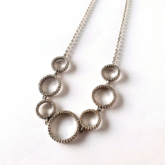 Diamond and silver statement necklace - Picture 1 of 4